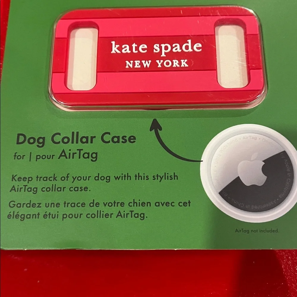 Kate Spade Red Dog Collar AirTag Holder